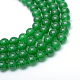 Reronda teñido natural de grado de jade blanco hebras de perlas X-G-R345-12mm-02-1