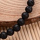 Braccialetti con ciondoli elasticizzati con perline in pietra lavica naturale BJEW-JB02095-03-3