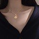 Clear Cubic Zirconia Bunny with Crescent Moon Pendant Necklace JN1074A-6