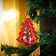6セット6スタイルのクリスマスツリー＆スター＆ベル木製オーナメント  クリスマスツリー吊り飾り  クリスマスパーティーギフトの家の装飾のため  ミックスカラー  1セット/スタイル DIY-SZ0003-39-4