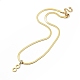 Crystal Rhinestone Infinity Pendant Necklace with Herringbone Chains NJEW-I116-06G-3