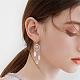Boucles d'oreilles chandelier en quartz rose naturel EJEW-SW00017-03-6