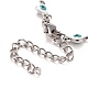 Enamel Heart with Evil Eye Link Chains Bracelet BJEW-P271-07P-02-3