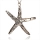 Tibetan Style Alloy Rhinestone Starfish/Sea Stars Big Pendants RB-J153-01AS-2