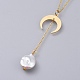 Colliers à pendentif perle keshi perle baroque naturelle NJEW-JN02493-3