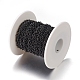 304ステンレススチール製ローロチェーン  スプールで  ジュエリー作りのための  溶接されていない  ブラック  3.5x0.7mm  約32.8フィート（10m）/ロール CHS-H013-07B-B-3