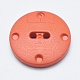 2つ穴プラスチックボタン  フラットラウンド  オレンジ  35x5mm  穴：3mm  約720個/袋 BUTT-F064-03A-35mm-2