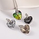 Faceted Heart Brass Glass Charms PALLOY-JF00144-1