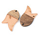 Pendentifs en résine transparente et bois de noyer RESI-S389-060B-B04-2