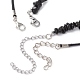 2 Stück 2-teiliges Halsketten-Set mit natürlichem Obsidian-Kugel- und Legierungs-Sonnenanhänger NJEW-JN04514-02-5