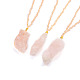 Natural Pink Morganite Pendant Necklaces NJEW-F245-D01-1