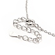 Ожерелье из серебра 925 пробы с родиевым покрытием и подвеской в виде кролика и сердца с прозрачными фианитами для женщин NJEW-E034-01P-4