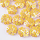 ポリ塩化ビニールのスパンコールのカボション  クラスタビーズ  ガラスシードビーズと金メッキ真鍮の穴あきディスクセッティング  花  ミックスカラー  20~23x10~11mm FIND-S321-01-2