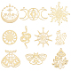 SUNNYCLUE 1 Box Stainless Steel Charms Tarot Style Sun Charms Triple Goddess Moon Charm Mushroom Moon Phase Hollow Resin Frame Crystal Stone Butterfly Charms for Jewelry Making Charm DIY Craft STAS-SC0004-74-1