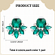 ANATTASOUL 4 Pairs 4 Color Glass Flower Stud Earrings with Crystal Rhinestone EJEW-AN0002-57-7
