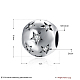 925 раунд стерлингового серебра кубического циркония европейские шарики STER-BB15825-3