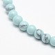 Synthetic Turquoise Smooth Round Beads Strands G-L146-4mm-01-1