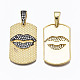 Brass Micro Pave Clear Cubic Zirconia Pendants ZIRC-N039-151-NF-2