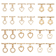 DICOSMETIC 24Pcs 6 Styles Toggle Clasps Brass Light Golden OT Clasps Heart/Twist Ring/Flower Toggles Jewellery Clasp TBar Clasps Findings for DIY Craft Bracelet Jewelry Making KK-DC0001-45-1