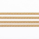304ステンレススチール製カーブチェーン  ハンダ付け  スプールで  ゴールドカラー  1.2x1.1x0.3mm  約65.61フィート（20m）/ロール STAS-P163-19G-1