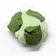 手作り磁器カボション  陶土ビーズ  花  薄緑  15.5~17.5x15~17x8~9mm PORC-S1003-22E-3