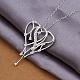 Simple Silver Plated Brass Cubic Zirconia Meteor Heart Pendant Necklaces For Women NJEW-BB12786-2