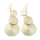 Layered Flat Round Dangle Earrings for Girl Women EJEW-I258-05G-1