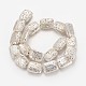 Brins de perles de pierre de lave naturelle galvanisées G-P400-08S-01-1