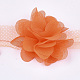 オーガンジーの花リボン  マスクと衣装のアクセサリー  パーティーの結婚式の装飾とイヤリング作り  ダークオレンジ  50~60mm  約10ヤード/バンドル FIND-S300-42K-2