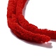 柔らかいかぎ針編みの糸  スカーフ用の太い編み糸  バッグ  クッション作り  レッド  7~8mm  65.62ヤード（60m）/ロール OCOR-G009-03T-3