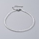 Electroplate Glass Beads Anklets AJEW-AN00279-01-2