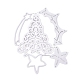 クリスマス炭素鋼切断ダイステンシル  DIYスクラップブッキング/フォトアルバム用  装飾的なエンボス印刷紙のカード  クリスマスツリー  マットプラチナカラー  148x113.3x0.7mm DIY-K015-11-2