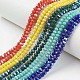 Electroplate opaco colore solido perle di vetro fili EGLA-A034-P6mm-L-1