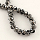 Half Plated Faceted Glass Bead Strands X-EGLA-S095-4mm-05-1