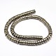 Flat Round/Disc Natural Pyrite Beads Strands G-I126-23-6x4mm-2