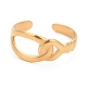 Ion Plating(IP) 304 Stainless Steel Interlock Knot Shape Open Cuff Ring for Women RJEW-C025-13G-2