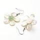 Flower Shell Pearl Dangle Earrings EJEW-I203-01D-2