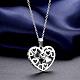 Fashion Popular Silver Plated Brass Enamel Cable Chain Heart Pendant Necklaces NJEW-BB01572-4
