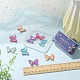 Sunnyclue 1 scatola 10 pezzi fascini della farfalla di vetro fascini di cristallo della farfalla fascino della farfalla all'ingrosso primavera fascino dell'insetto farfalle di strass fascini per la creazione di gioielli fascini artigianato fai da te forniture per le donne GLAA-SC0001-75-3