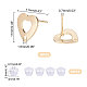 UNICRAFTALE 30Pcs Hollow Heart Stud Earrings 201 Stainless Steel Stud Earring Findings Pin 0.7mm Real 24K Gold Plated Earrings with Hole Plastic Ear Nuts for Jewlery Making Hole 1.6mm STAS-UN0038-72-5