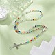 Collane di perline rosario con perline di vetro NJEW-JN04326-2