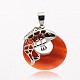 Natural Red Agate Pendants G-G596-06C-1