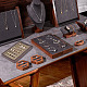 Bandejas de exhibición de anillo de dedo de madera cubierta de cuero de pu cepillado de 6 ranura ODIS-WH0034-09-4