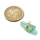 Colgantes de cristal de cuarzo natural teñidos envueltos en alambre de cobre chapado en oro real de 18k PALLOY-TA00101-3