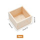 OLYCRAFT 2pcs Unfinished Wooden Box Square Unpainted BurlyWood Storage Box No Cover Wood Storage Jewelry Box Organize for Collectibles OBOX-PH0001-03-2