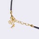PU Leather Cord Electroplated Natural Quartz and Prehnite Pendant Necklaces NJEW-I219-02-4