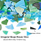 多色ガラスモザイクタイル  不規則な形のモザイクタイル  DIYモザイクアートクラフト用  額縁など  濃い緑  10~60x5~56x2.5mm  100 G /袋 MOSA-WH0001-03C-2