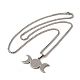 304 Halskette mit dreifachem Mondanhänger aus Edelstahl NJEW-P293-06P-3
