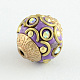 Round Handmade Grade A Rhinestone Indonesia Beads IPDL-S029-06-2