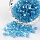 6/0 cube de couleurs transparentes arc-en-trous ronds plaqués perles de rocaille en verre SEED-I003-F103-1